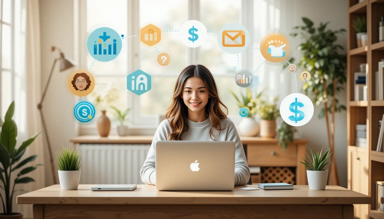 người đang làm việc kiếm tiền online tại nhà không cần vốn