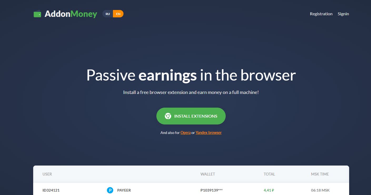 Treo máy kiếm tiền với addon.money