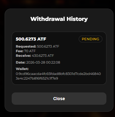 ATF pending withdraw