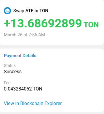 Swap ATF về TON
