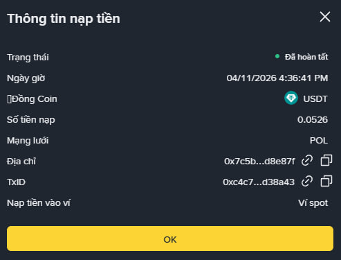 proof rút tiền từ paw rush về ví