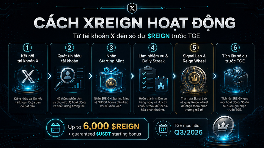 Cách XREIGN Airdrop hoạt động từ kết nối tài khoản X đến nhận REIGN